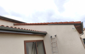 Habillage de planche de rives et chevrons de rive en aluminium thermo laqué   Ville - Malauzat 